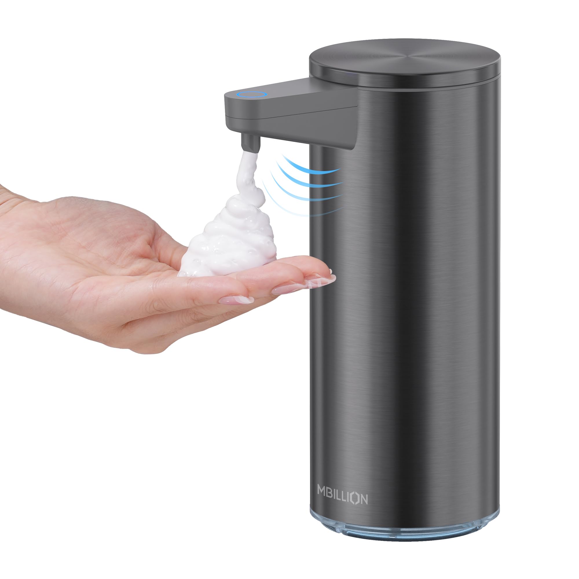 Mbillion Automatic Soap Dispenser Touchless Foaming Soap Dispenser USB Rechargeable Dispenser Electric 5 Levels Adjustable Foam Soap Dispenser Pump for Bathroom Kitchen Dish SoapDark Gray