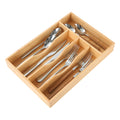 Upassion Bamboo Kitchen Drawer Organizer 8.25 Inch Silverware Utensil Holder for Samll Drawer Silverware Organizer for Cutlery Knives